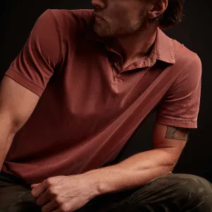 Sueded Jersey Polo - Red Earth Pigment