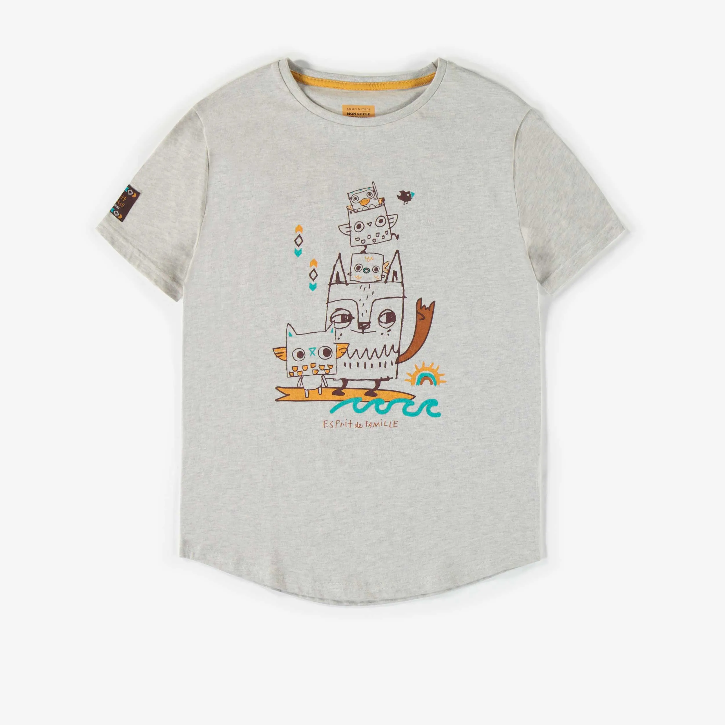 T-shirt crème avec illustration, adulte || Cream t-shirt with illustration, adulte