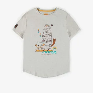 T-shirt crème avec illustration, adulte || Cream t-shirt with illustration, adulte