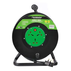 Terminator 3-Way Universal Extension Reel Socket with Heat Protector 50M - TER 3UM-50M