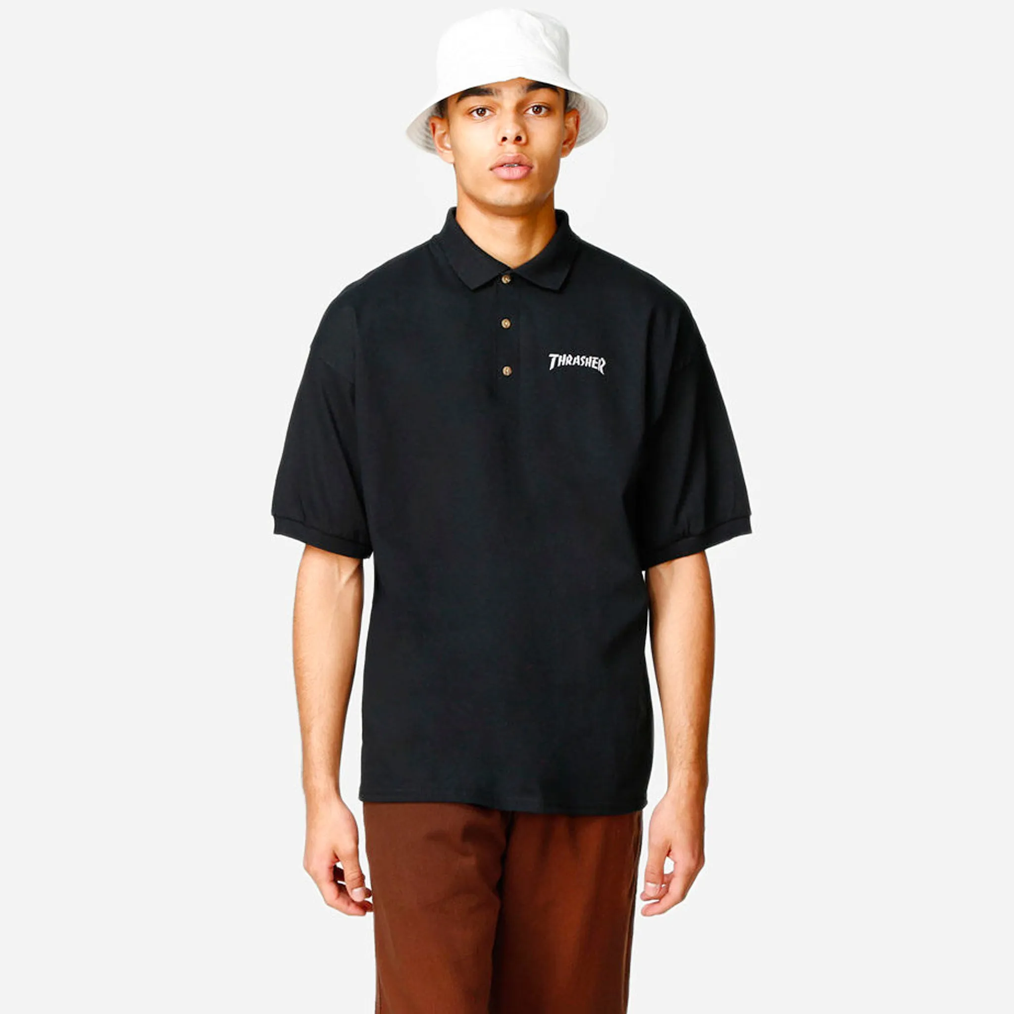 Thrasher Polo Tee (Black)