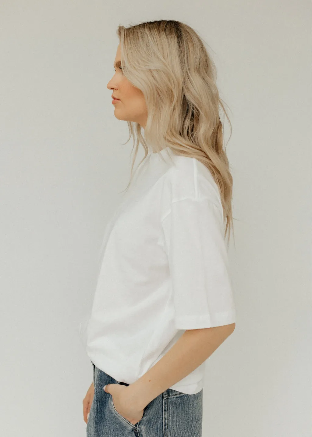 Tibi T-shirt Program Mock Neck Unisex T in White