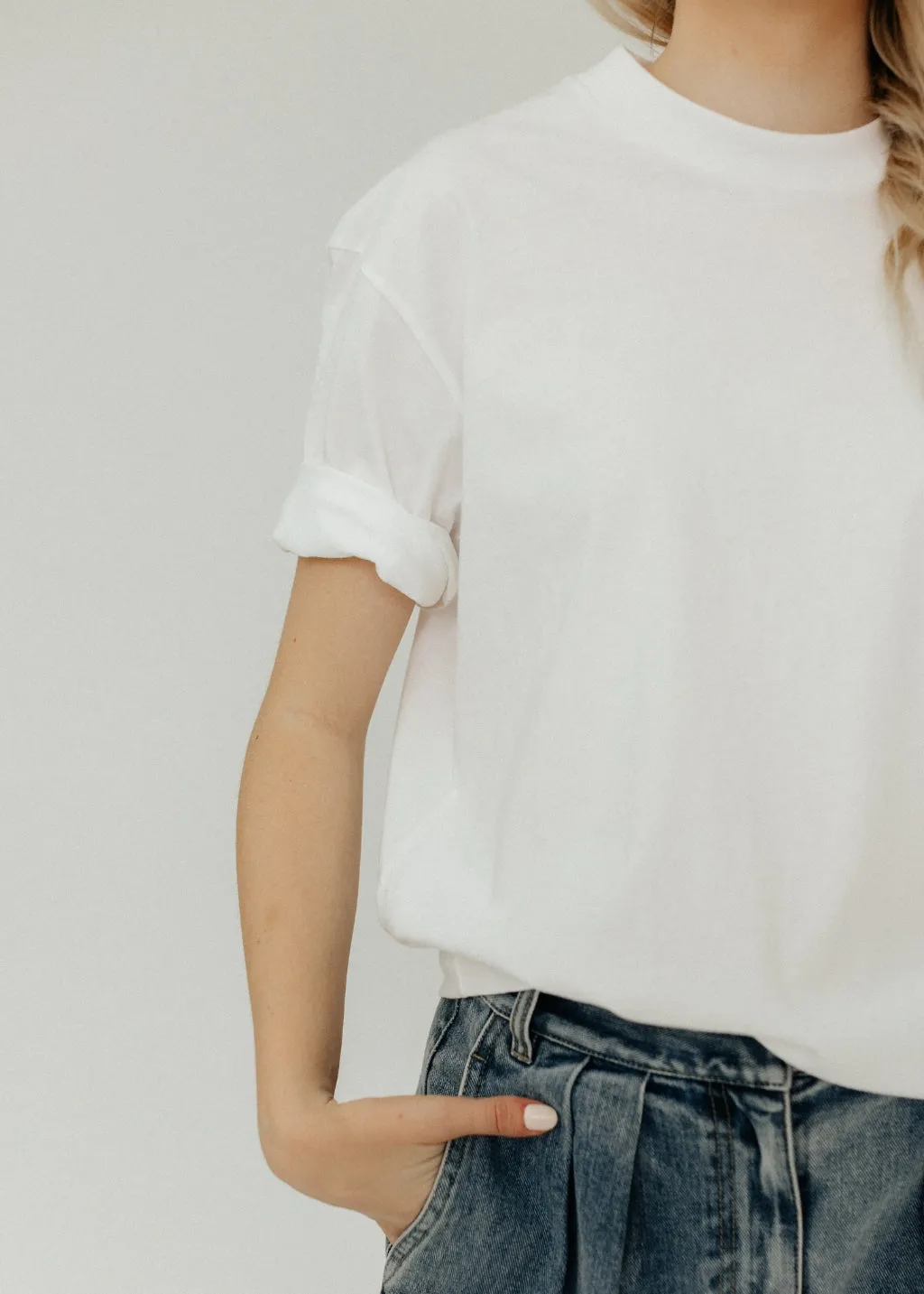Tibi T-shirt Program Mock Neck Unisex T in White