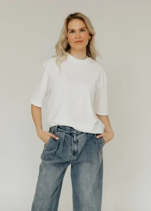 Tibi T-shirt Program Mock Neck Unisex T in White