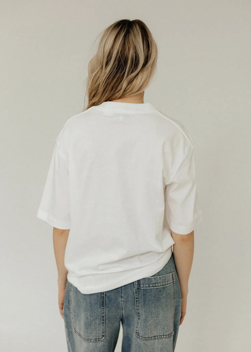 Tibi T-shirt Program Mock Neck Unisex T in White