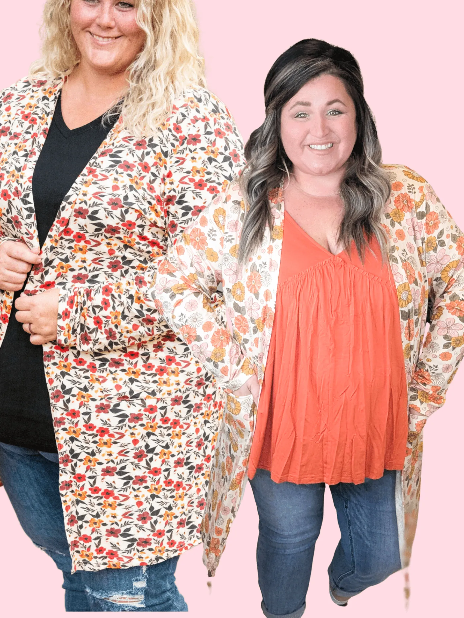 Tinley Luxe Tissue Weight Cardigan w/Pockets in Florals