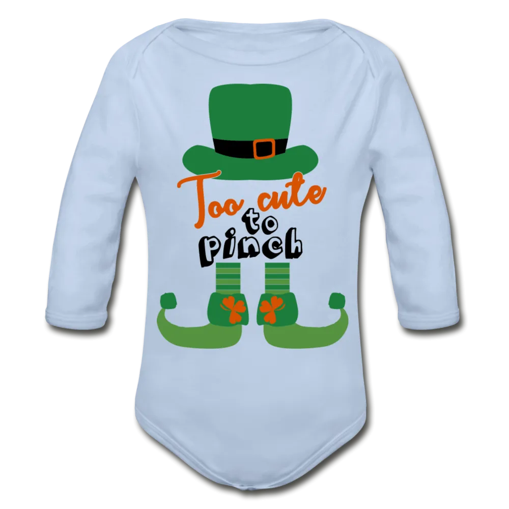 Too Cute To Pinch Organic Long Sleeve Baby Bodysuit