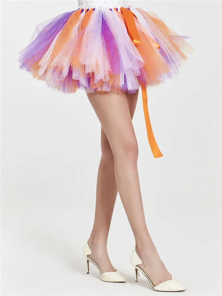 Trendy Sexy Style Contrast Color Hand-Knitted One Size Mini Skirts For Women