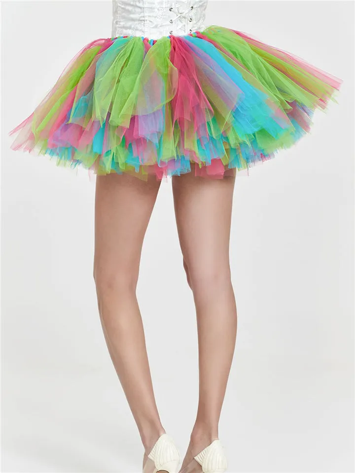 Trendy Sexy Style Contrast Color Hand-Knitted One Size Mini Skirts For Women
