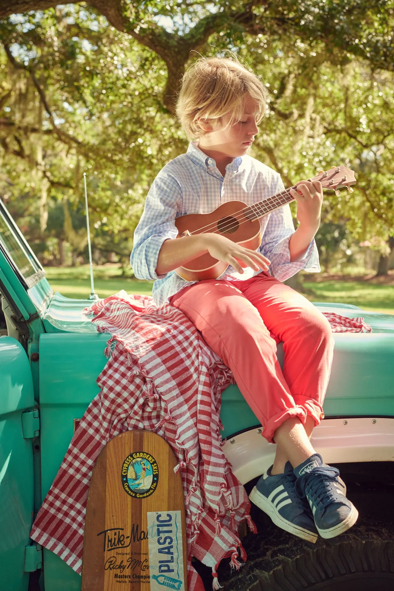 Twill Boy's Slim Pant -- Breakers Red Twill