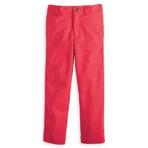 Twill Boy's Slim Pant -- Breakers Red Twill