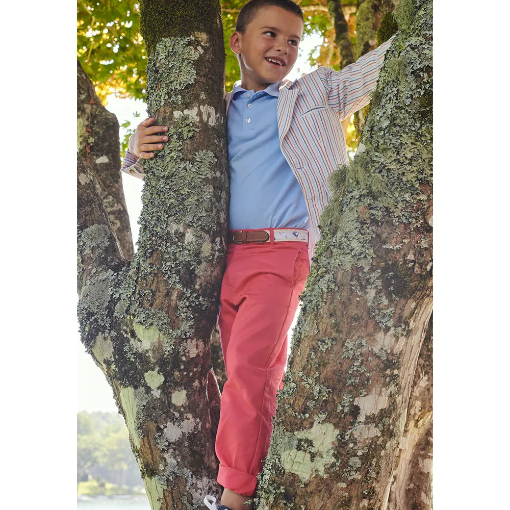Twill Boy's Slim Pant -- Breakers Red Twill