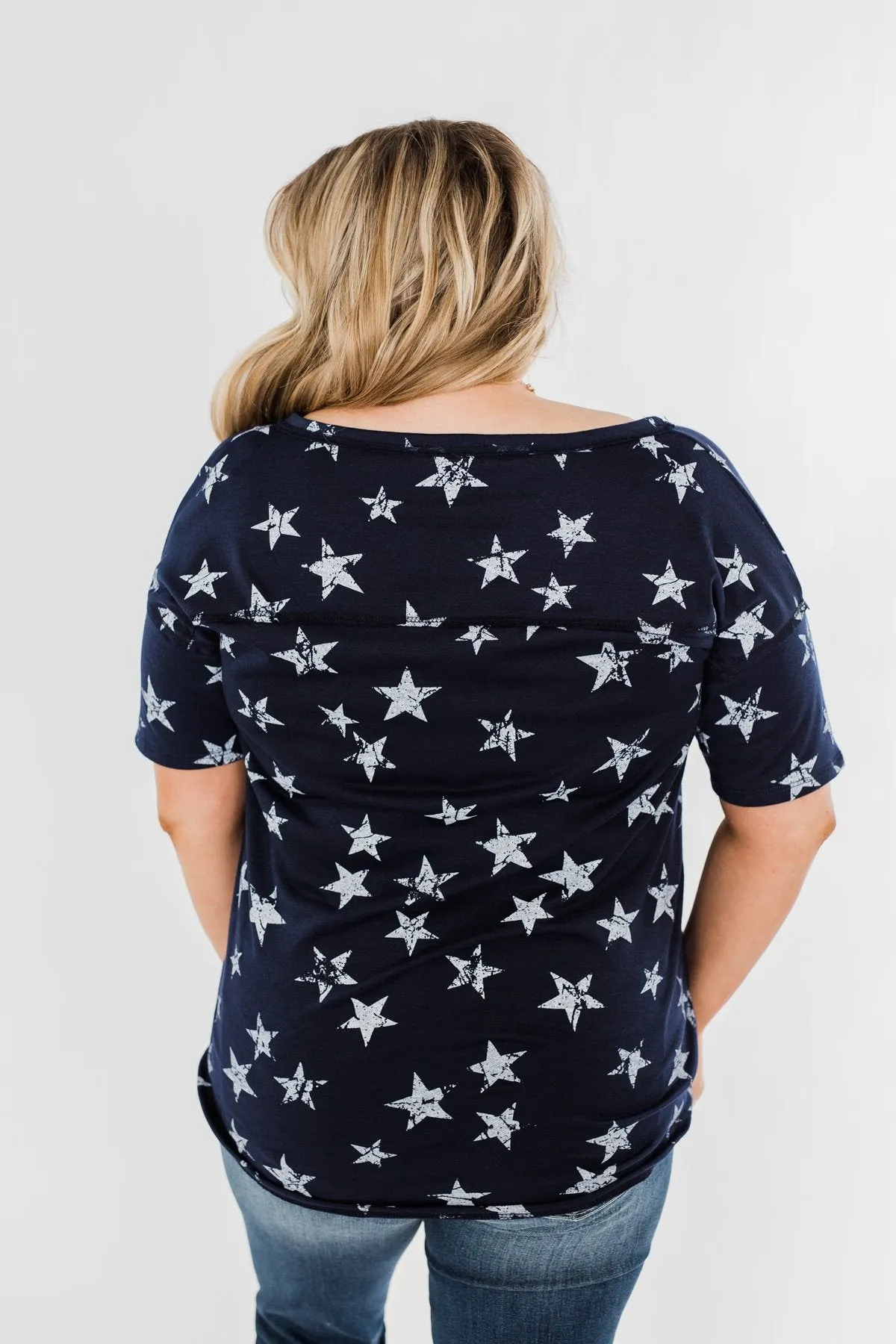 Under The Stars Pocket Top- Navy
