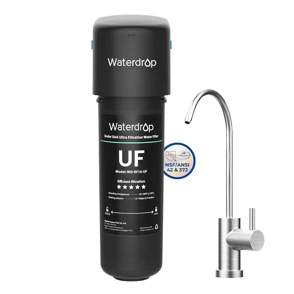 Undersink Ultrafiltration Water Filter System With Dedicated Faucet