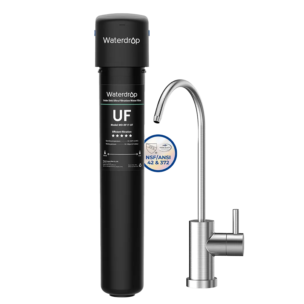Undersink Ultrafiltration Water Filter System With Dedicated Faucet