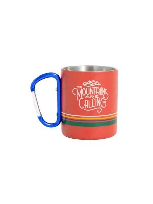 United by Blue 10oz Stainless Steel Carabiner Cup Mountains Are Calling