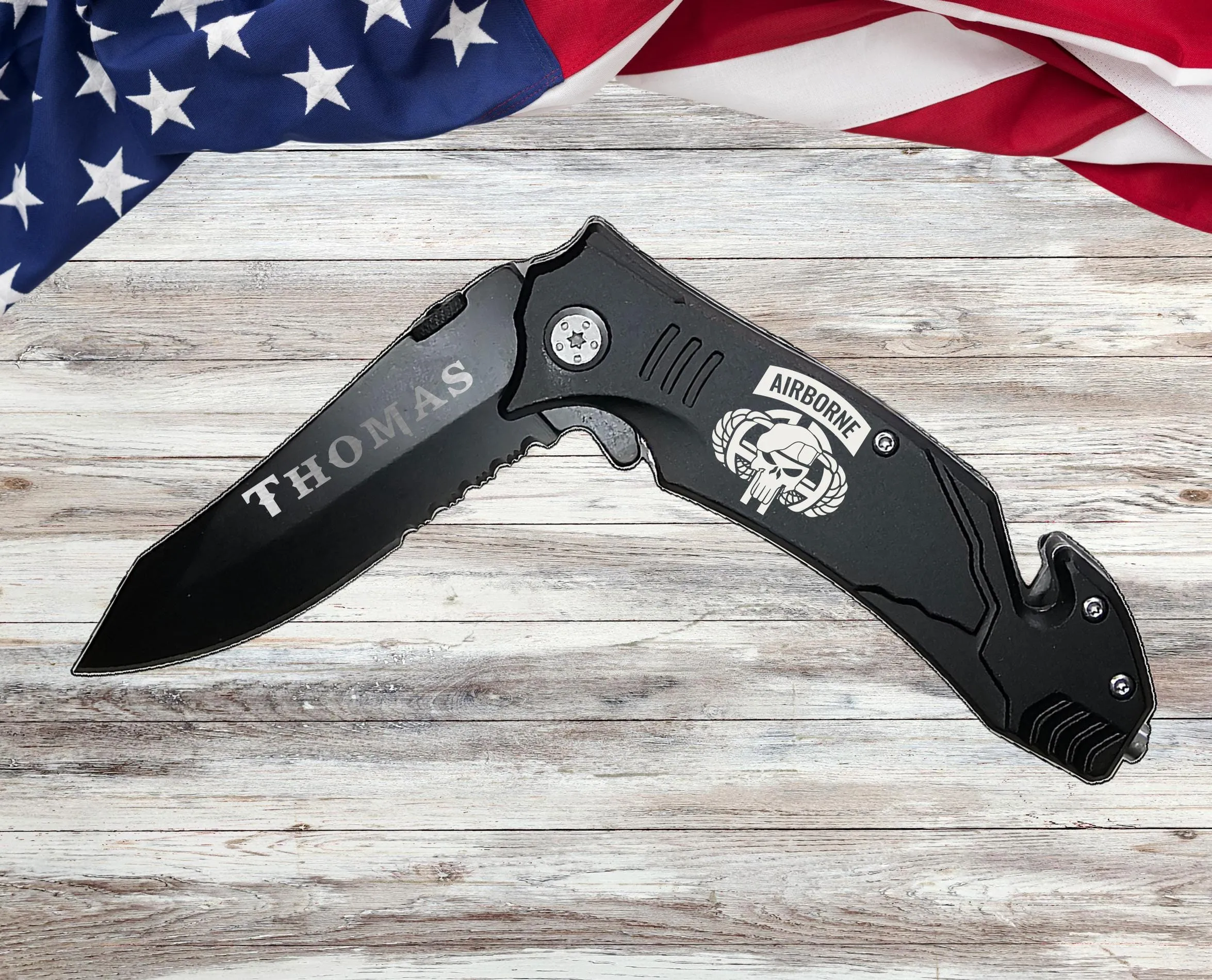 US Army Airborne Engraved Pocket Knife Veterans Gifts, Army 82nd Para gift for him her, Fathers Day Gift Soldier dad, Army Gifts Boyfriend
