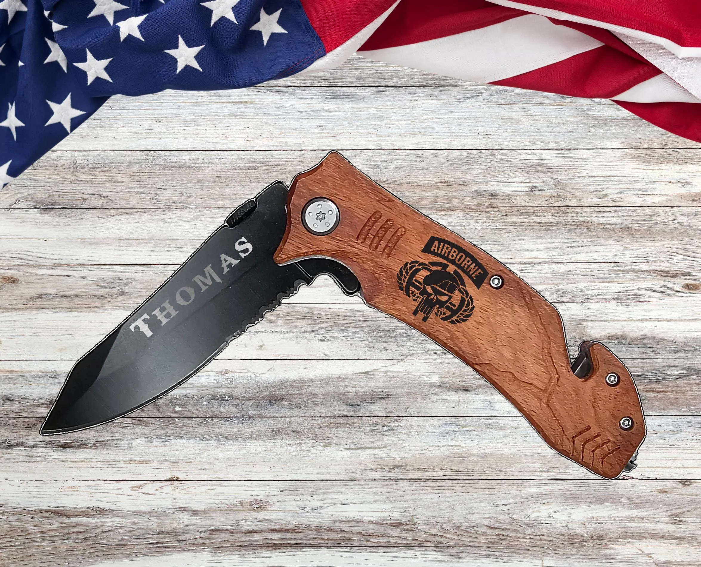 US Army Airborne Engraved Pocket Knife Veterans Gifts, Army 82nd Para gift for him her, Fathers Day Gift Soldier dad, Army Gifts Boyfriend