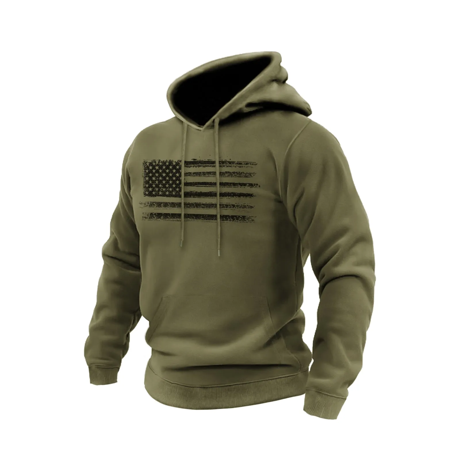 USA FLAG 100% COTTON GRAPHIC REGULAR FIT POCKET HOODIE