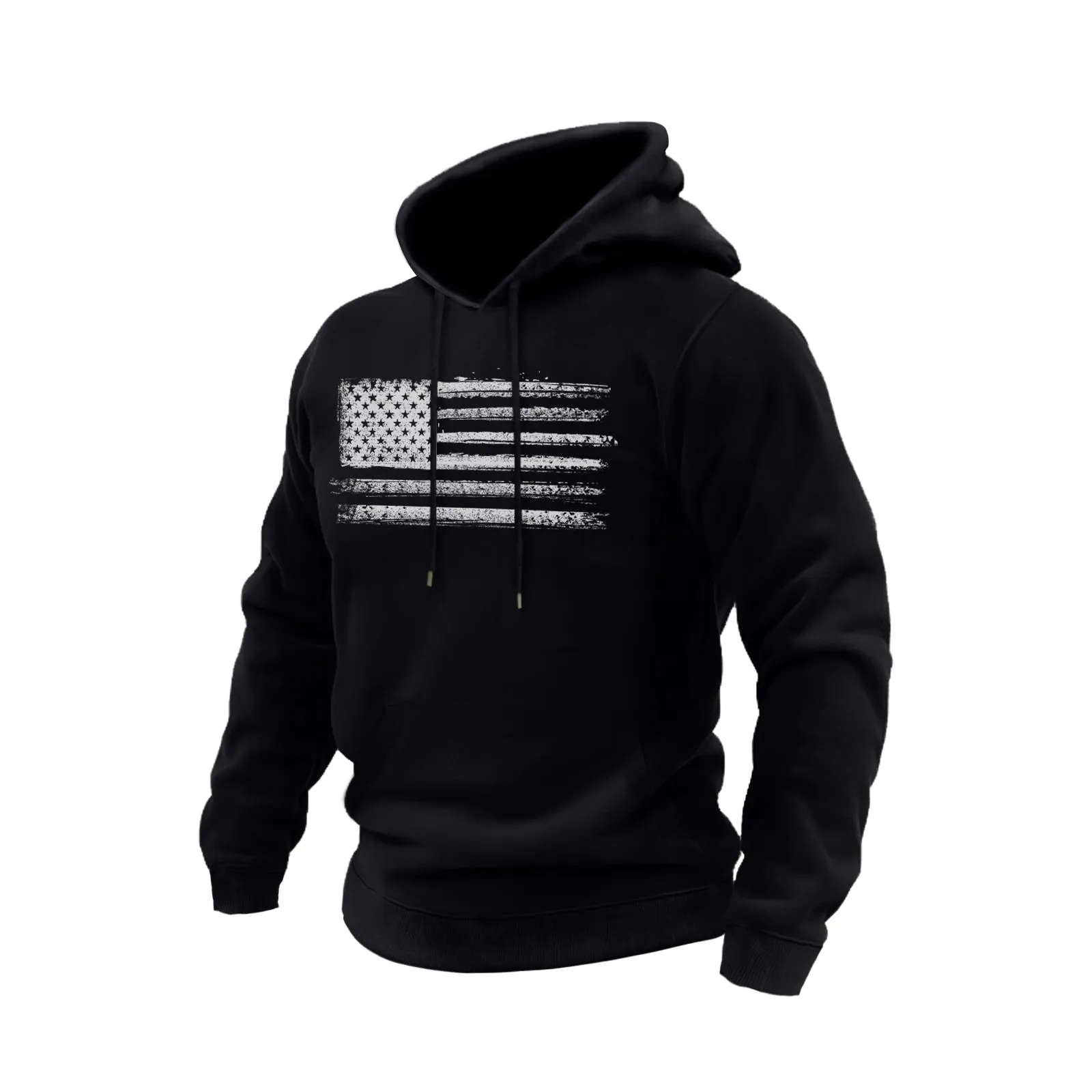 USA FLAG 100% COTTON GRAPHIC REGULAR FIT POCKET HOODIE