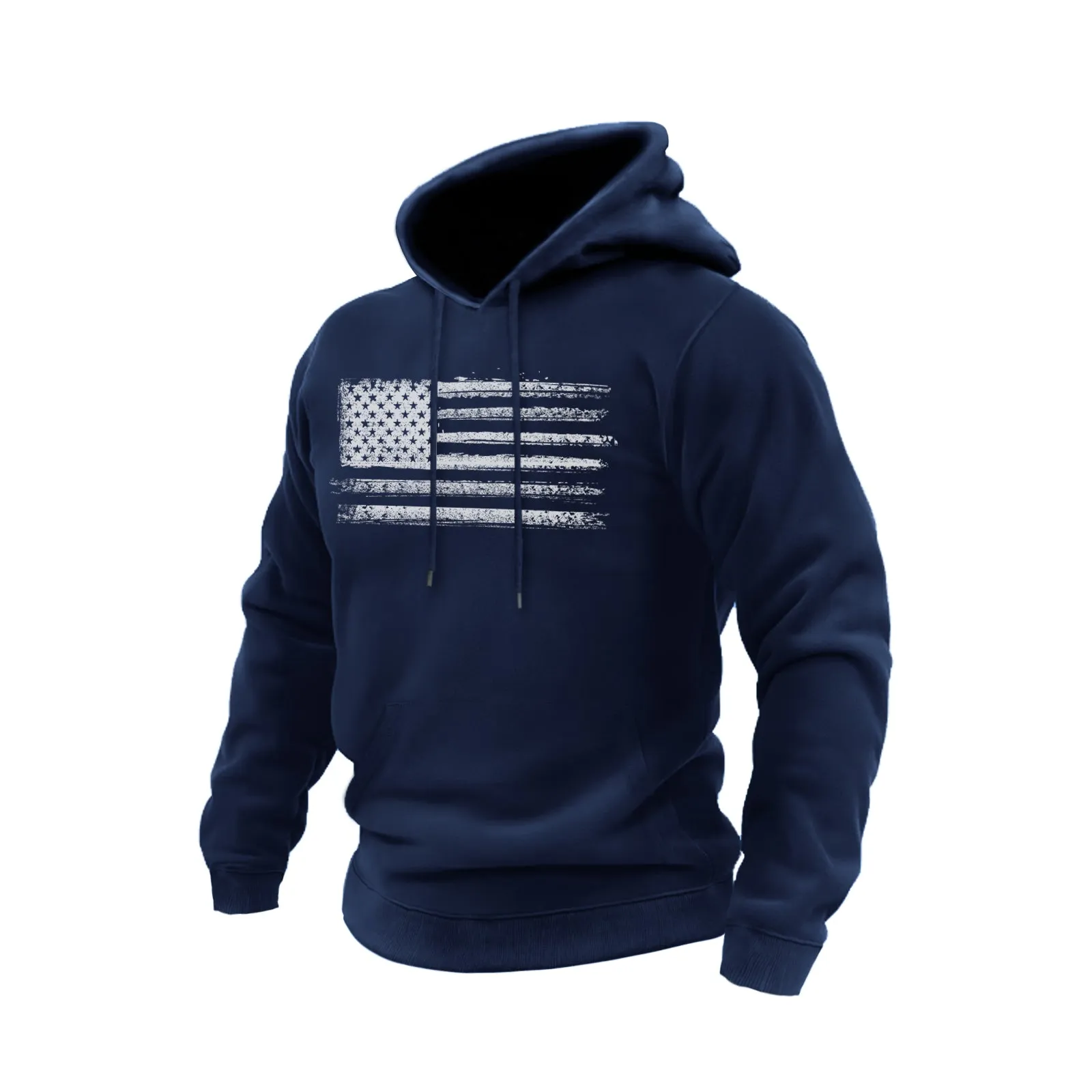 USA FLAG 100% COTTON GRAPHIC REGULAR FIT POCKET HOODIE