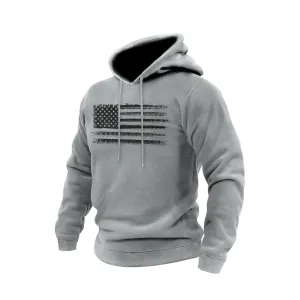 USA FLAG 100% COTTON GRAPHIC REGULAR FIT POCKET HOODIE
