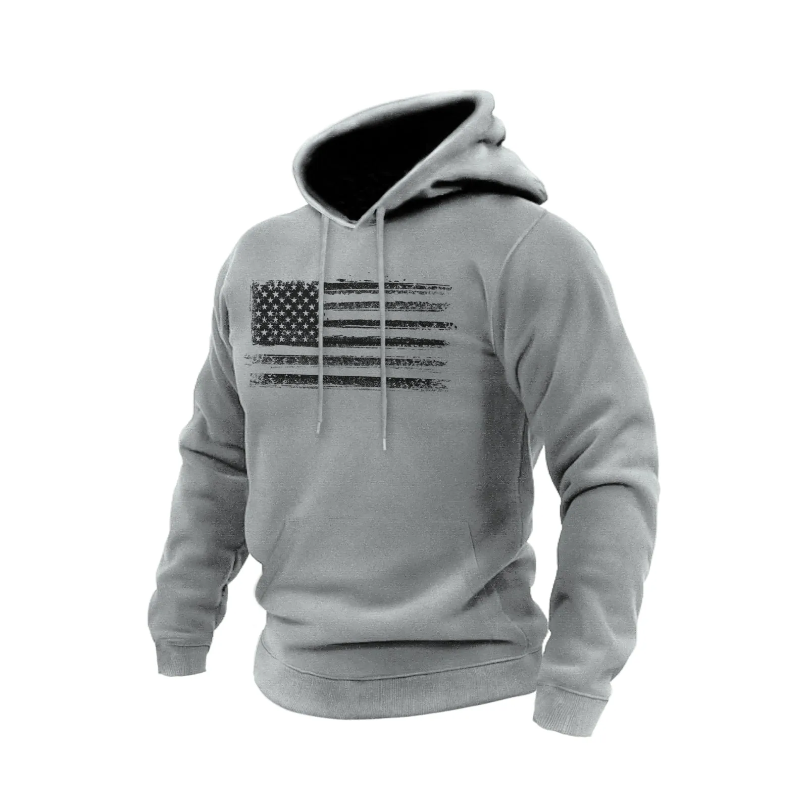 USA FLAG 100% COTTON GRAPHIC REGULAR FIT POCKET HOODIE