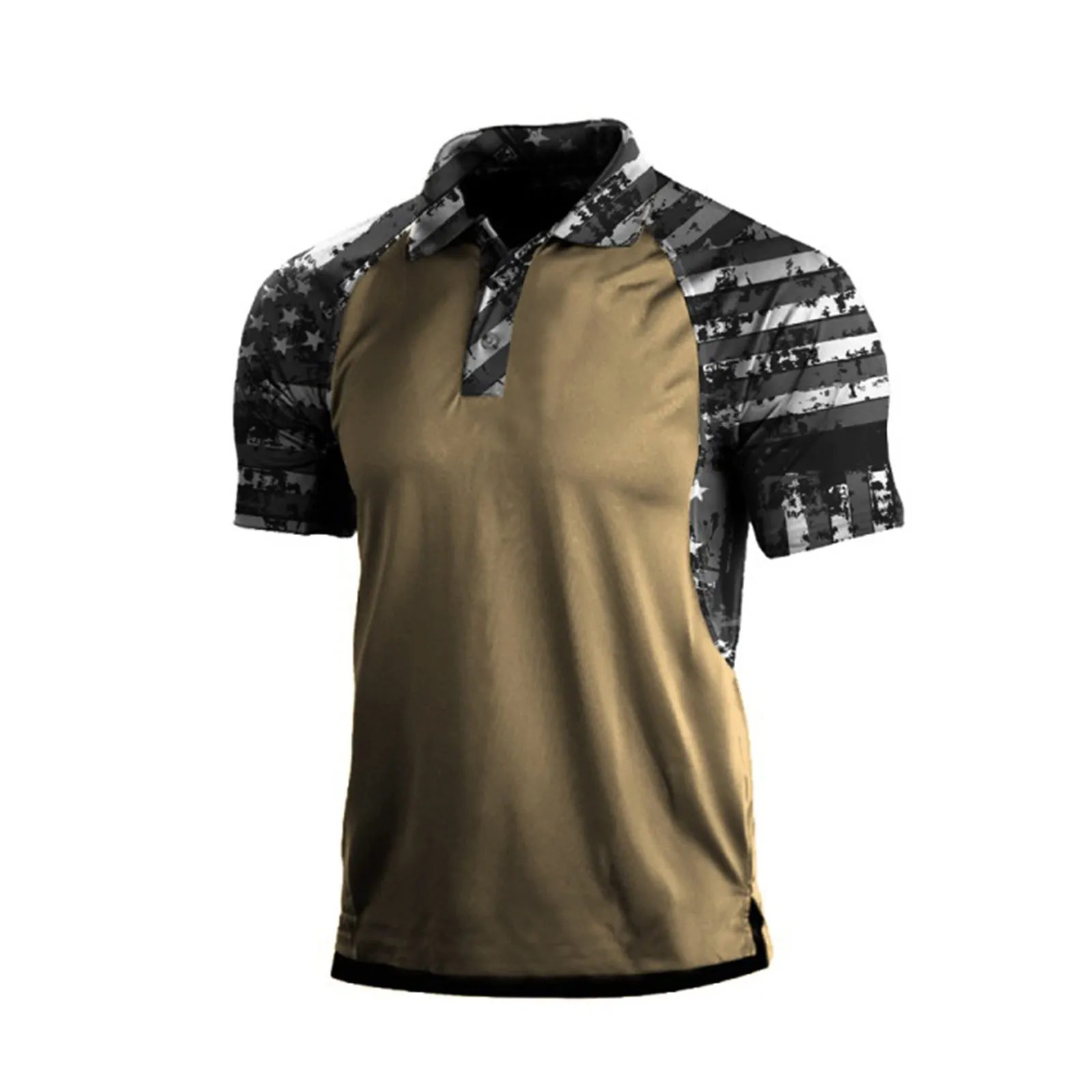 USA FLAG RAGLAN GRAPHIC POLO SHIRT