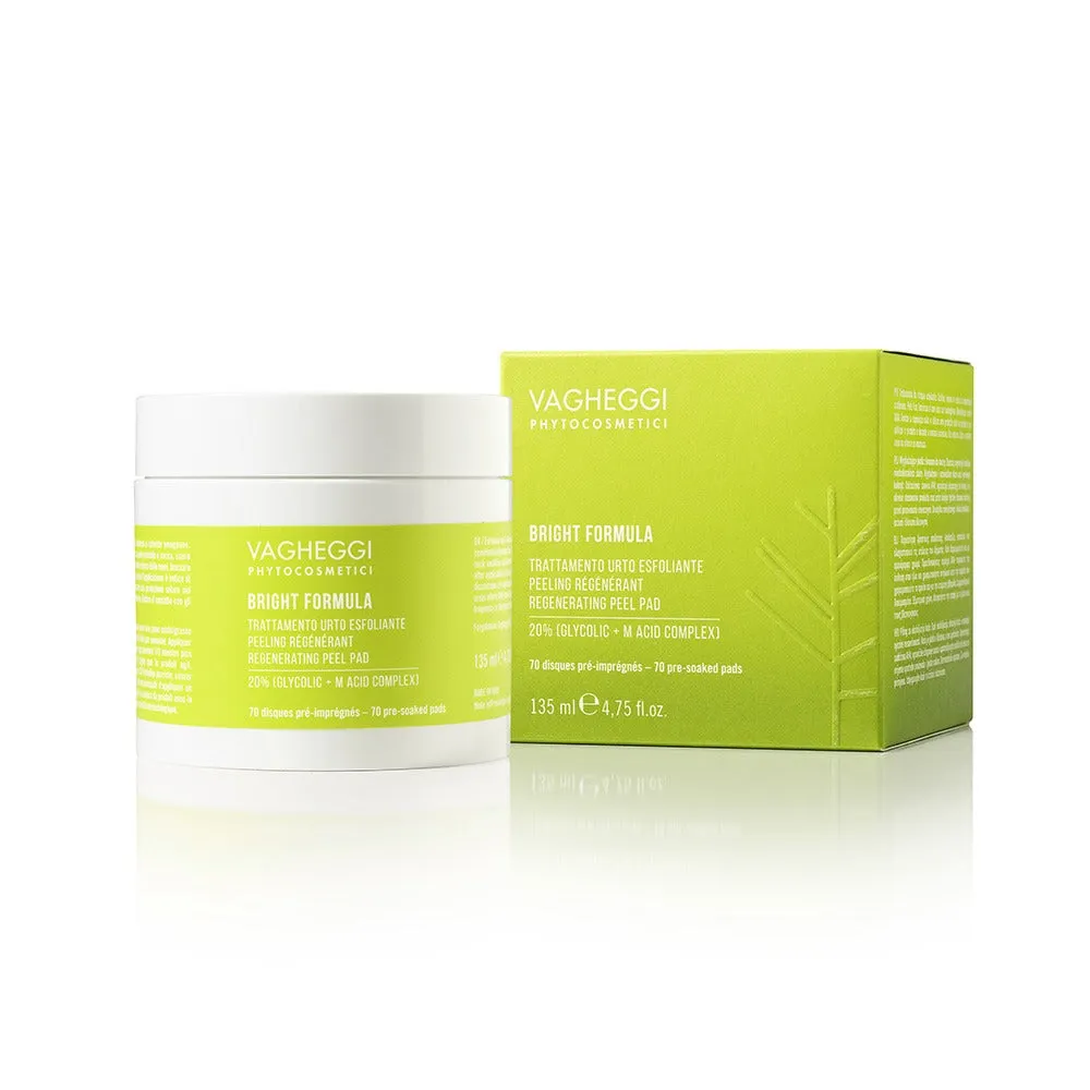 Vagheggi Bright Formula Regenerating Peel Pads - 20% Glycolic   M acid complex 70 Pads