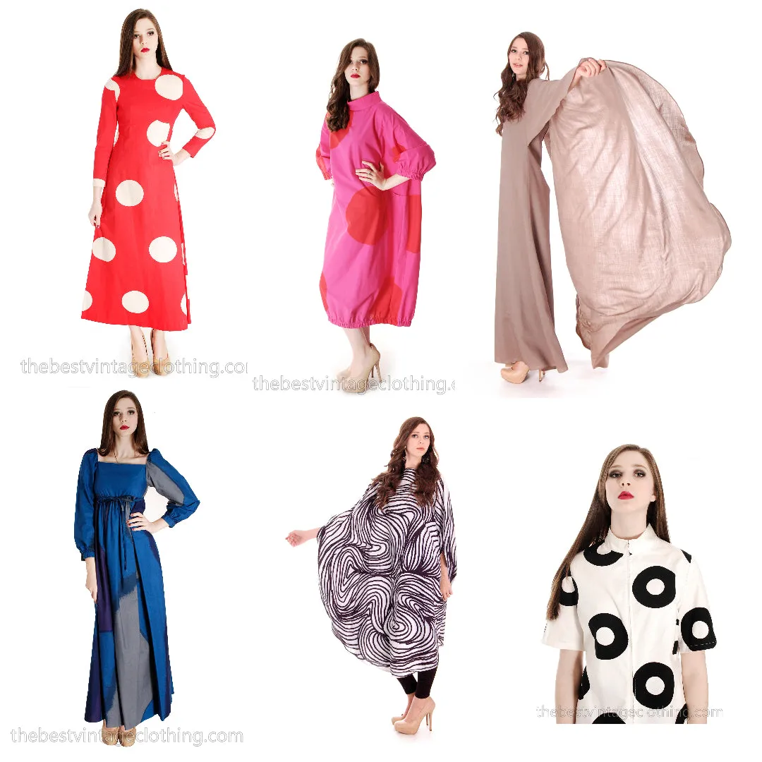Vintage Lot- Vuokko & Marimekko 1960s-70s Finland Mod Op ARt 150  Dresses/COATS  Model Photos