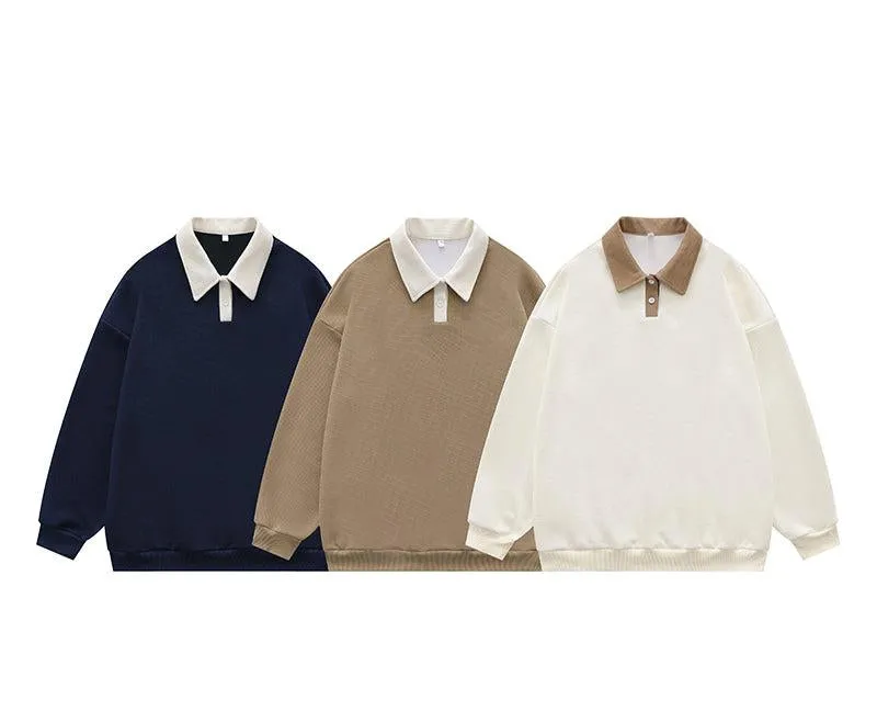 Waffle Long-sleeved Polo Shirt