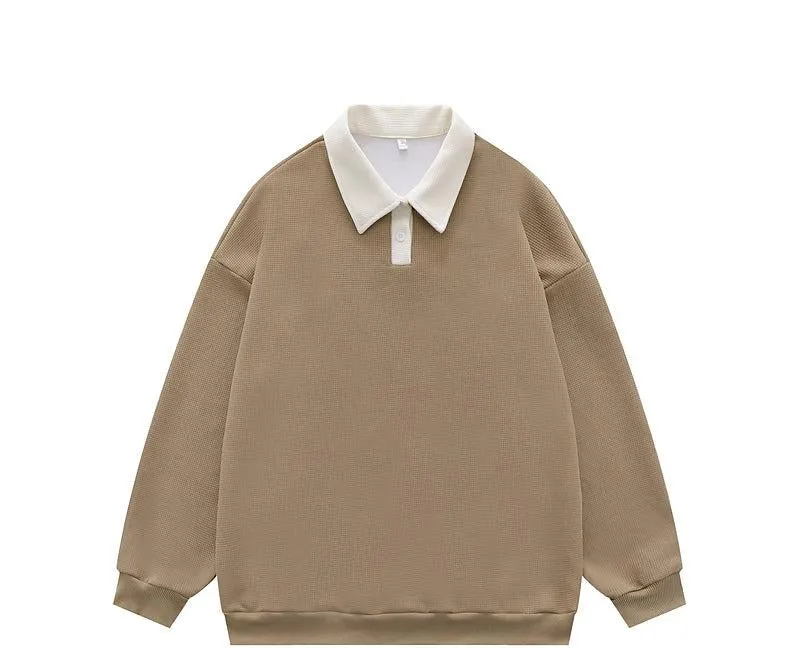 Waffle Long-sleeved Polo Shirt