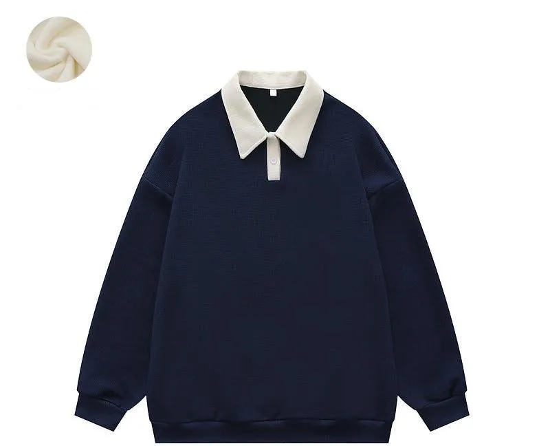 Waffle Long-sleeved Polo Shirt