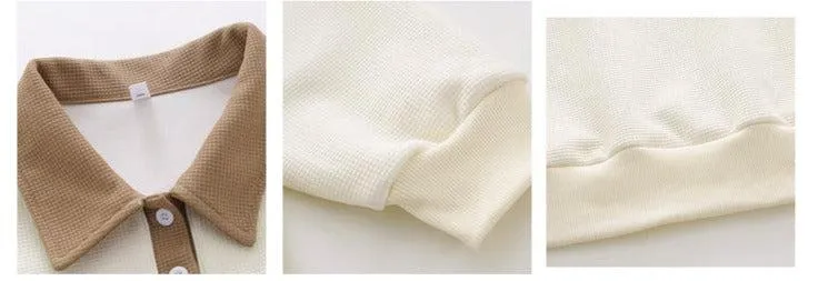Waffle Long-sleeved Polo Shirt