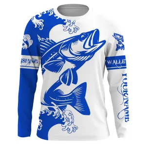 Walleye fishing tattoo blue color Custom name Long sleevefishing shirts, Long Sleeve Hooded NPQ878