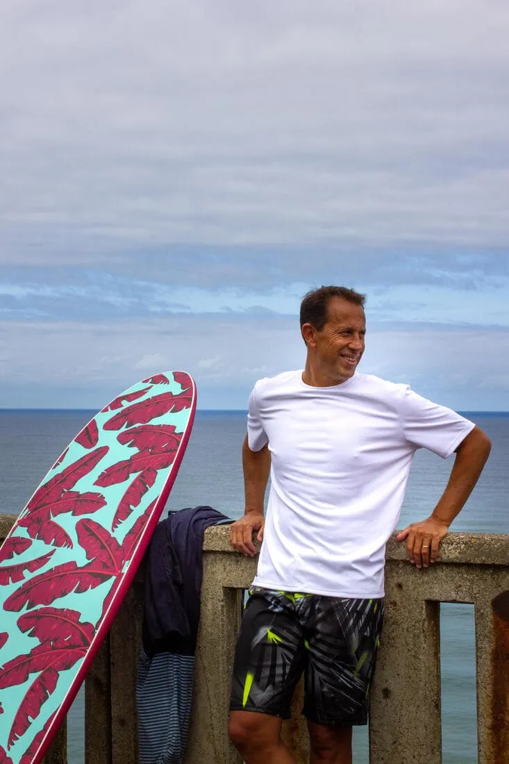 WATER TEE SHIRT top anti UV surf Manches Courtes Homme  Blanc
