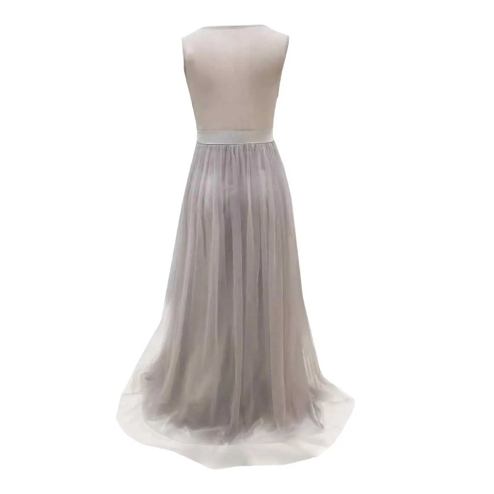 Wedding Guest Dresses For Women Mesh Sequin Formal Long Dress Sleeveless Prom Party Dresses Cocktail Bridesmaid Evening Gown