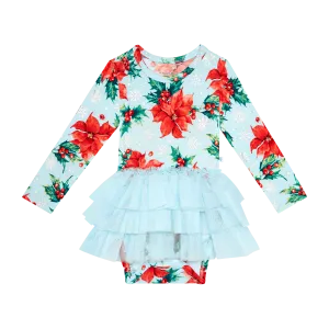 Winter Lily - Long Sleeve Tulle Skirt Bodysuit