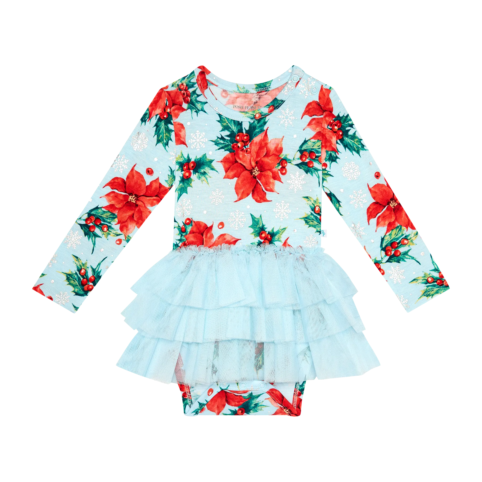 Winter Lily - Long Sleeve Tulle Skirt Bodysuit