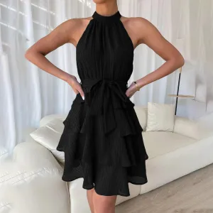 Women Halter Neck Mini Dress Sexy