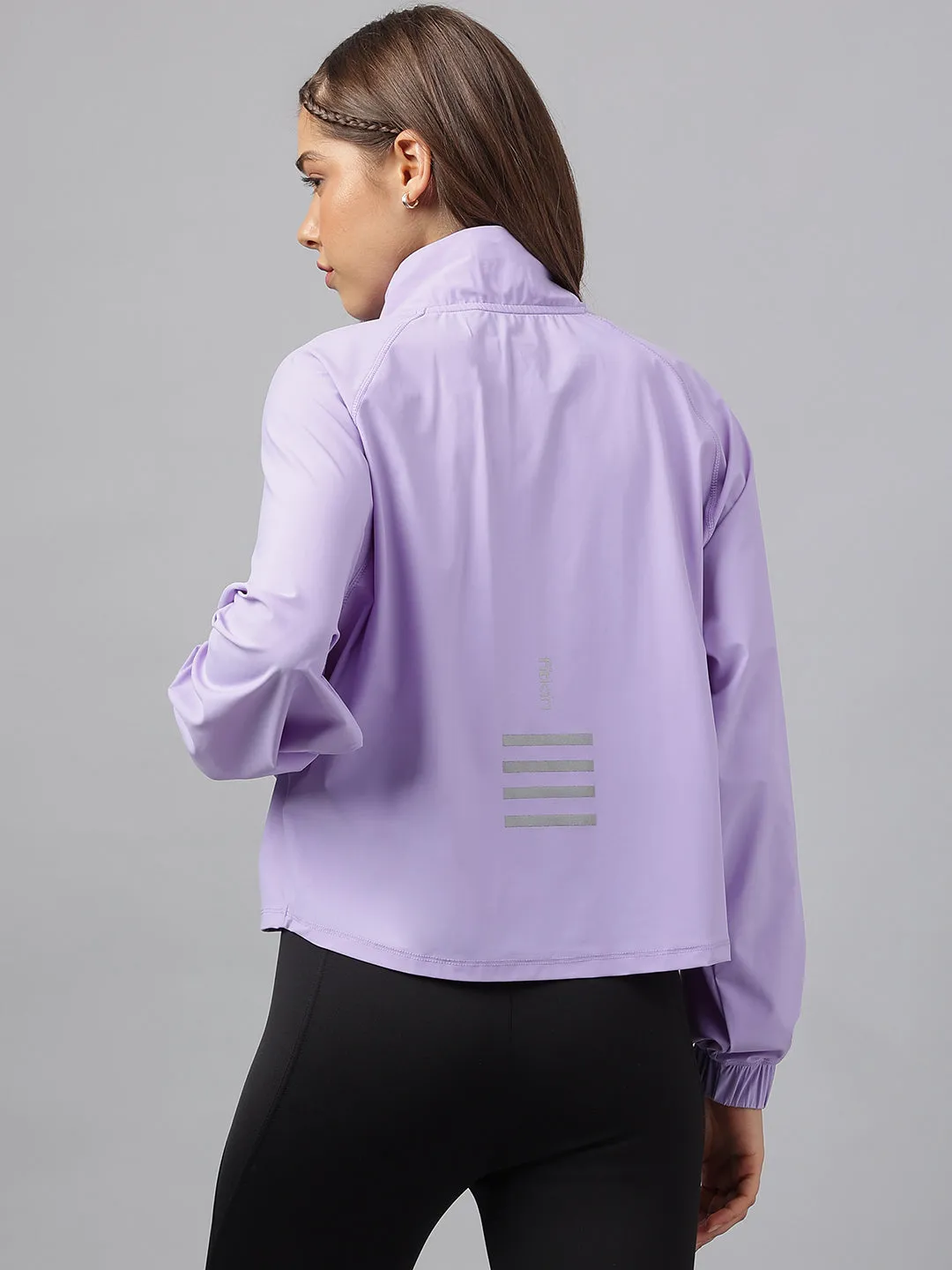 Women self design reflective detail sporty track jacket