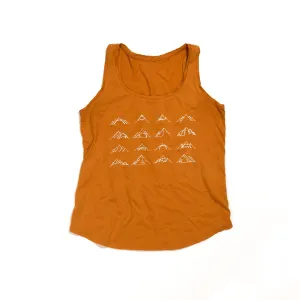 Women's 16 Mountains Upcycled Tank in Marigold (Small)
