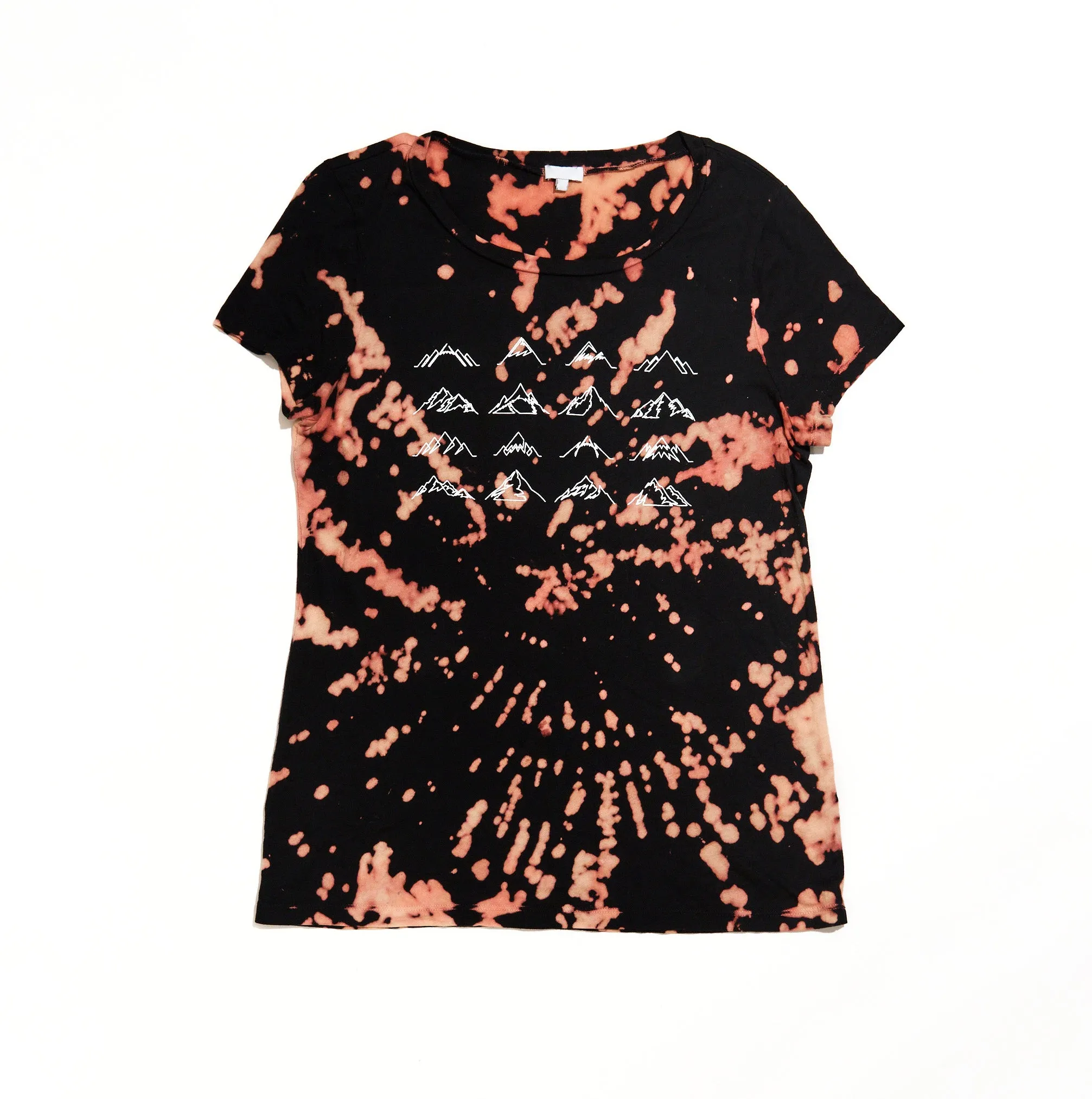 Women's 16 Mountains Upcycled Tie Dye T-Shirt in Black / Rust (Large)