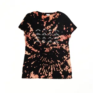 Women's 16 Mountains Upcycled Tie Dye T-Shirt in Black / Rust (Large)