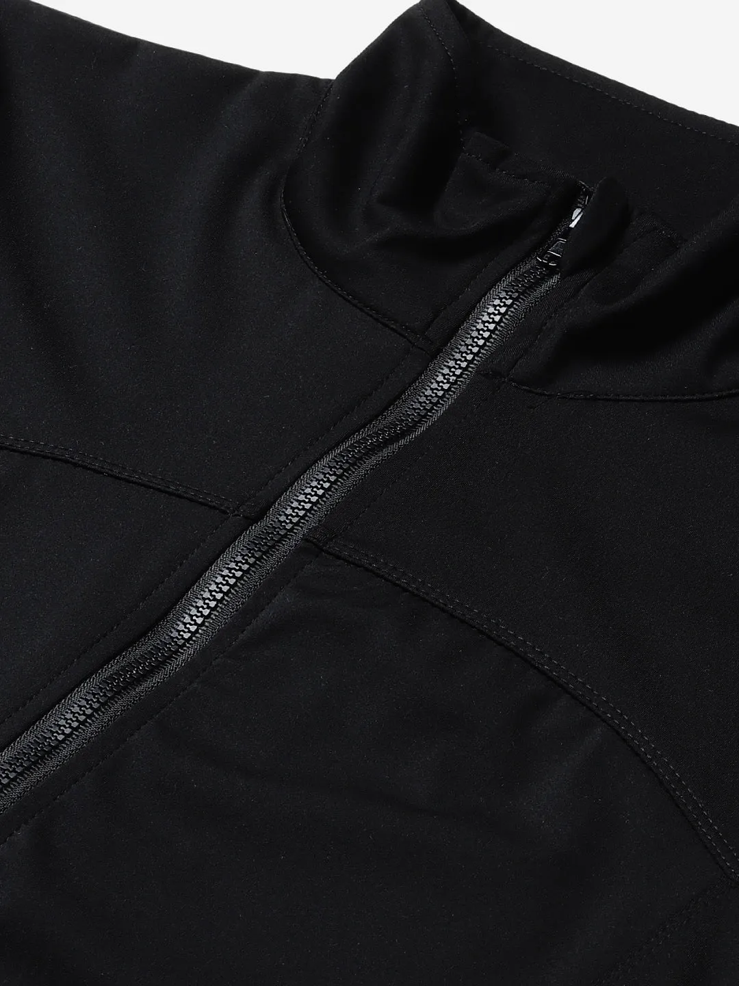 Women's Black Solid Front-Open Active Jacket