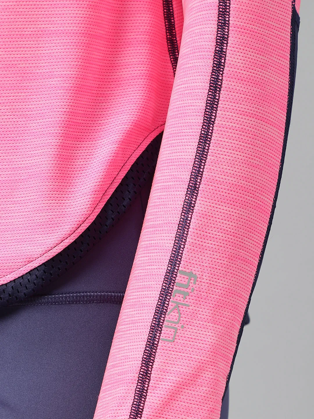 Women's long sleeves self deisgn colorblock top