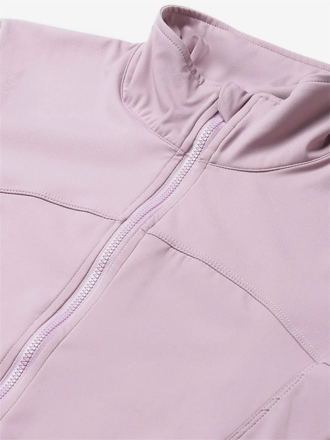 Women's Mauve Solid Front-Open Active Jacket