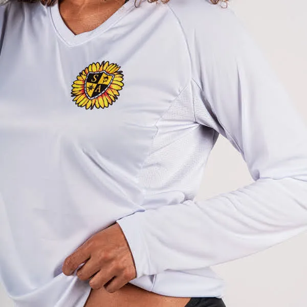 Women's Performance Long Sleeve Shirt | White | Sunflower