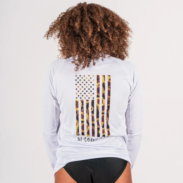 Women's Performance Long Sleeve Shirt | White | Sunflower