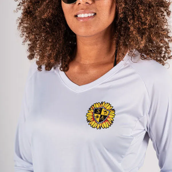 Women's Performance Long Sleeve Shirt | White | Sunflower